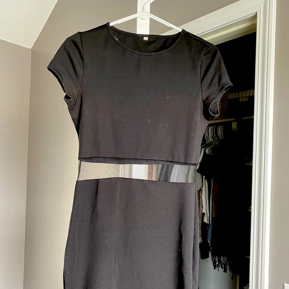 Black shirt sleeve dress